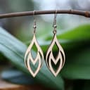 Elegant Leaf Shape Laser Cut Earrings Vector File