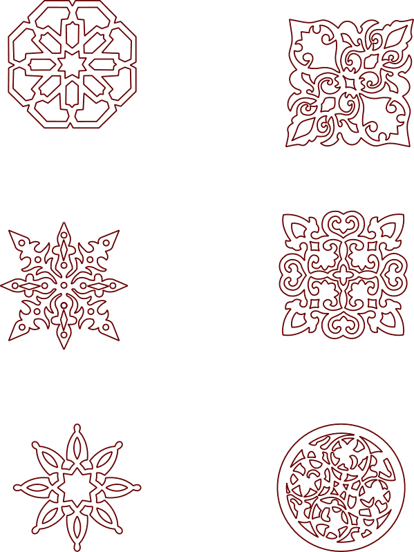 Elegant Moroccan Ornamental Patterns Vector Set (DXF)
