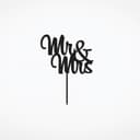 Elegant Mr & Mrs Wedding Cake Topper Vector Design