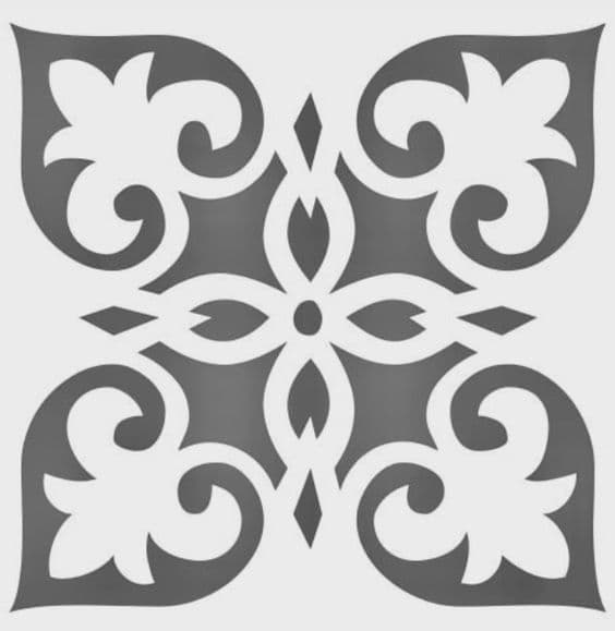 Vector de Azulejo Floral Cuadrado Ornamental DXF