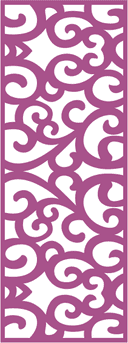 Elegant Ornamental Swirl Panel Vector for Laser Cutting (DXF/SVG)