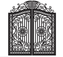 Diseño Vectorial de Portón de Hierro Forjado Ornamental