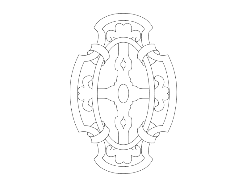 Elegant Ornate Emblem Vector Design for Laser Cutting DXF