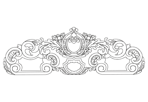 Elegant Ornate Headboard Panel Vector for Laser Cutting