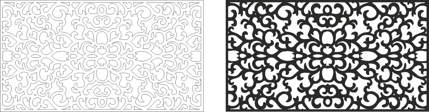 Elegant Ornate Scrollwork Pattern Vector for Laser Cutting