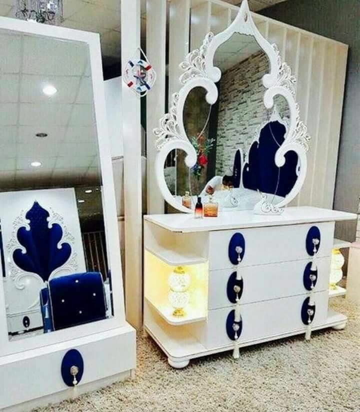 Elegant Ornate Vanity Mirror and Dresser Vector File DXF
