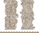 Elegant Paisley Mehndi Border Vector for Laser Cutting