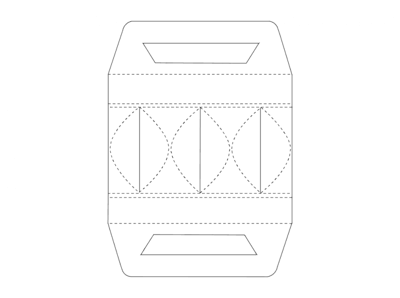 Elegant Pillow Gift Box Vector Template DXF File