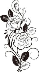 Elegant Rose Vine Floral Vector Design - Free DXF File