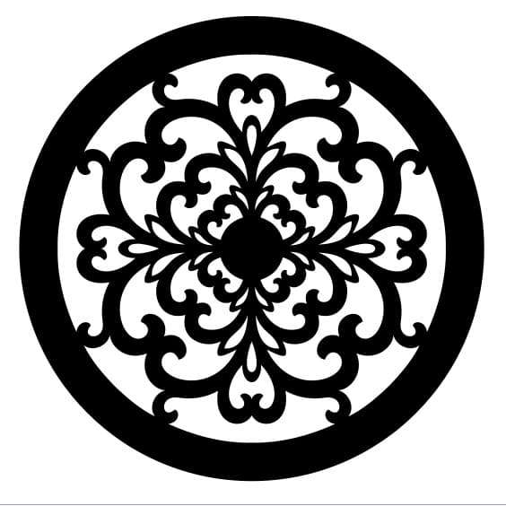 Elegant Round Filigree Ornament Vector File for Laser Cutting