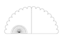 Elegant Scalloped Hand Fan Vector Design for Laser Cutting DXF