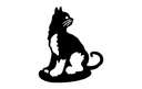 Arquivo Vetor DXF de Silhueta de Gato Sentado