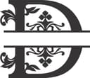 Elegant Split Letter D Monogram Vector File for CNC