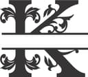 Elegant Split Letter K Monogram Vector File for CNC
