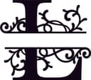 Elegant Split Monogram Letter L Vector for Laser Cutting