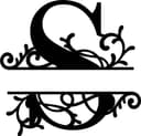 Monograma Dividido Elegante con Letra S para Corte Láser