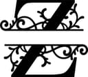 Elegant Split Monogram Letter Z Vector for Laser Cutting