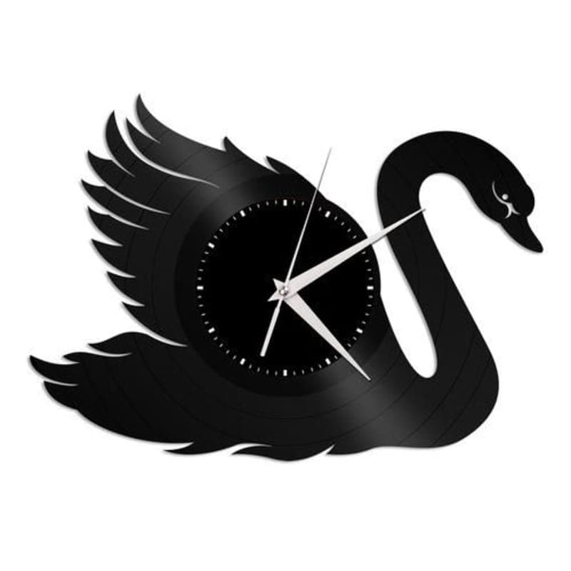 Elegant Swan Wall Clock Vector Design for Laser Cutting