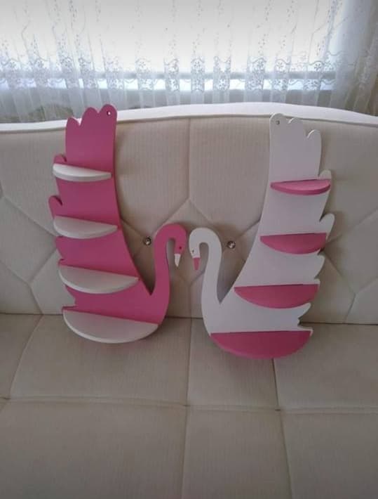 Elegant Swan Wall Shelves Vector Design for Laser Cutting (DXF/SVG)