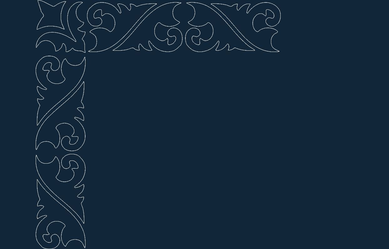 Elegant Victorian Corner Scroll Vector for Laser Cutting DXF