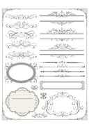 Elegant Victorian Decorative Borders and Frames Vector Set