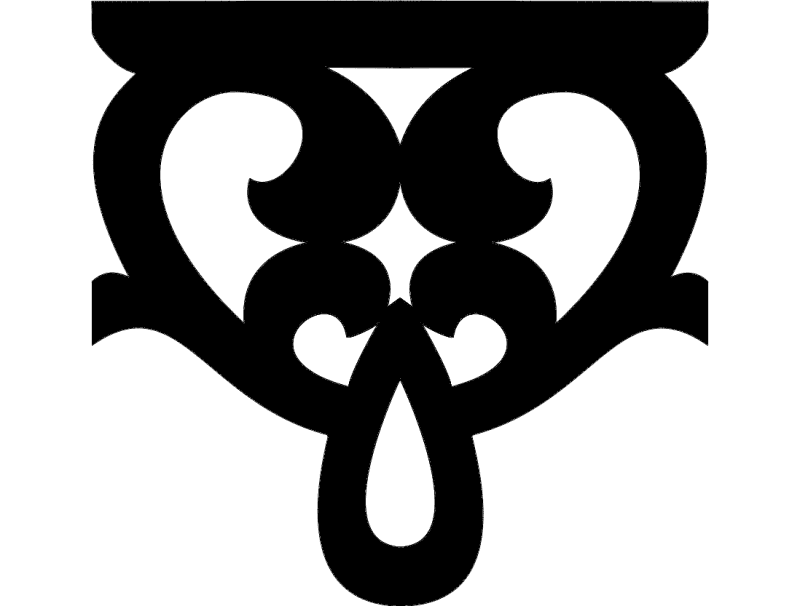 Elegant Victorian Scroll Ornament Vector DXF File