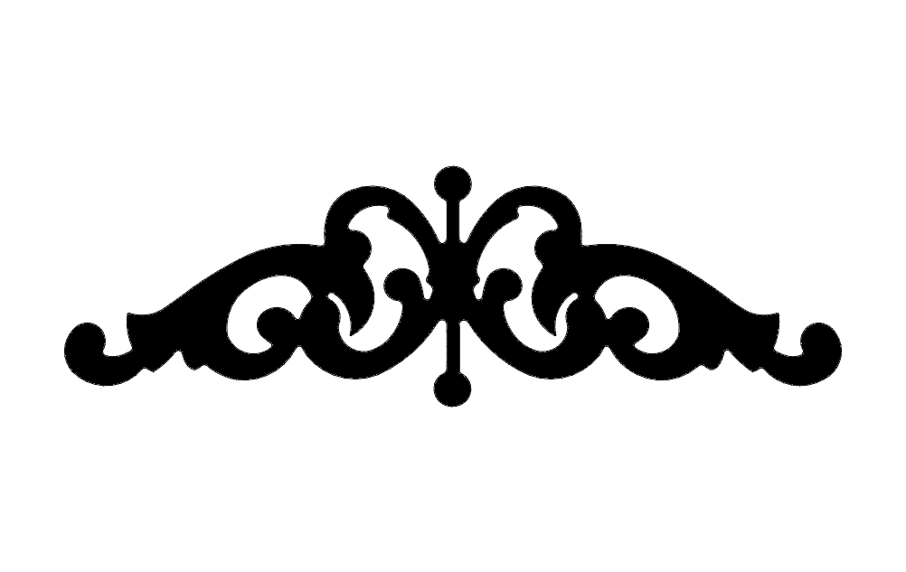 Elegant Victorian Scroll Ornament Vector DXF for Laser Cutting