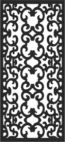 Elegant Victorian Scrollwork Panel Vector for Laser Cutting