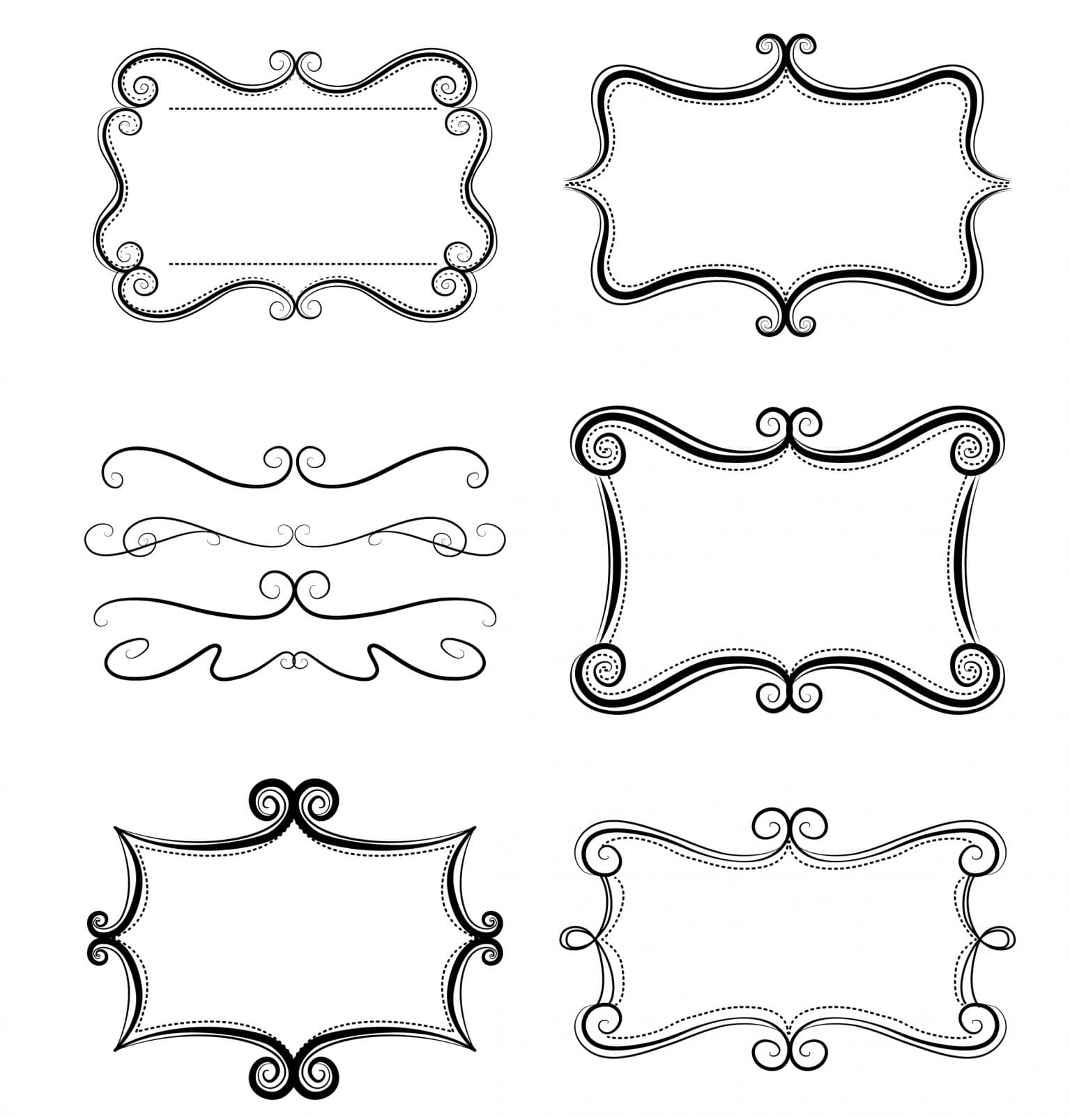 Elegant Vintage Decorative Frames and Dividers DXF Vector Files