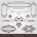 Conjunto de Vectores de Marcos Vintage y Elementos Ornamentales