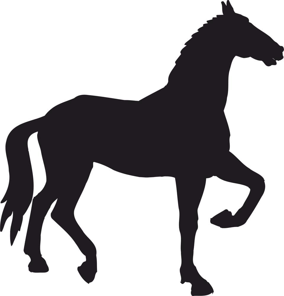 Elegant Walking Horse Silhouette Vector File for Laser Cutting
