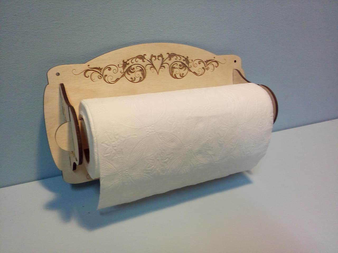 Elegant Wall-Mounted Paper Towel Holder Laser Cut Vector File