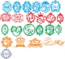 Conjunto de Vetores de Monograma para Casamento para Corte a Laser