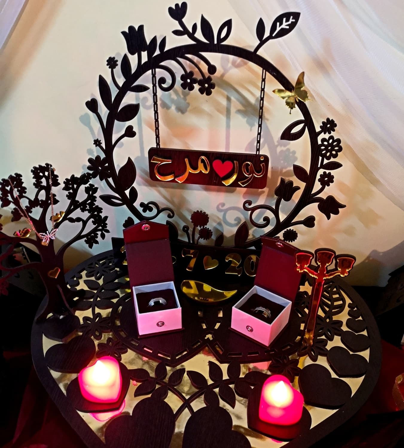 Elegant Wedding Ring Tray Laser Cut Vector File