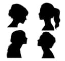 Conjunto de Vectores de Siluetas de Perfil Femenino