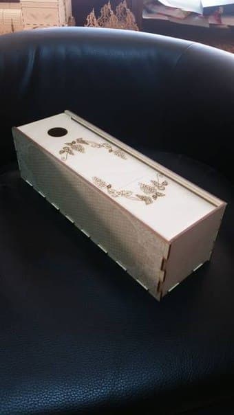 Elegant Wooden Wine Box with Sliding Lid Laser Cut Vector Plan