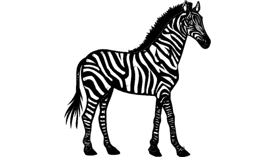 Elegant Zebra Vector Silhouette for Laser Cutting DXF
