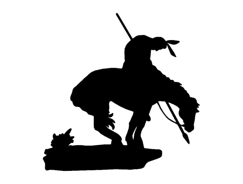 End of the Trail Native American Silhouette Vector DXF