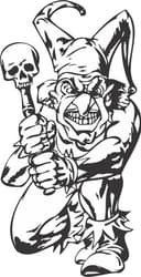 Evil Jester with Skull Laser Cut Vector File