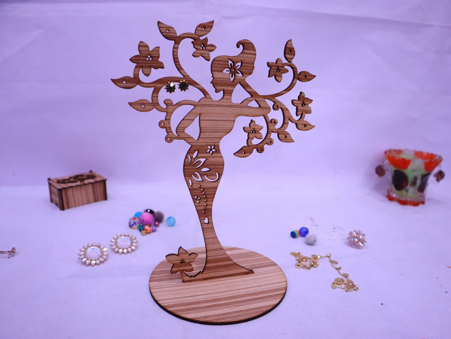 Fairy Tree Jewelry Stand Laser Cut Vector File