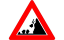 Falling Rocks Warning Road Sign Vector DXF File
