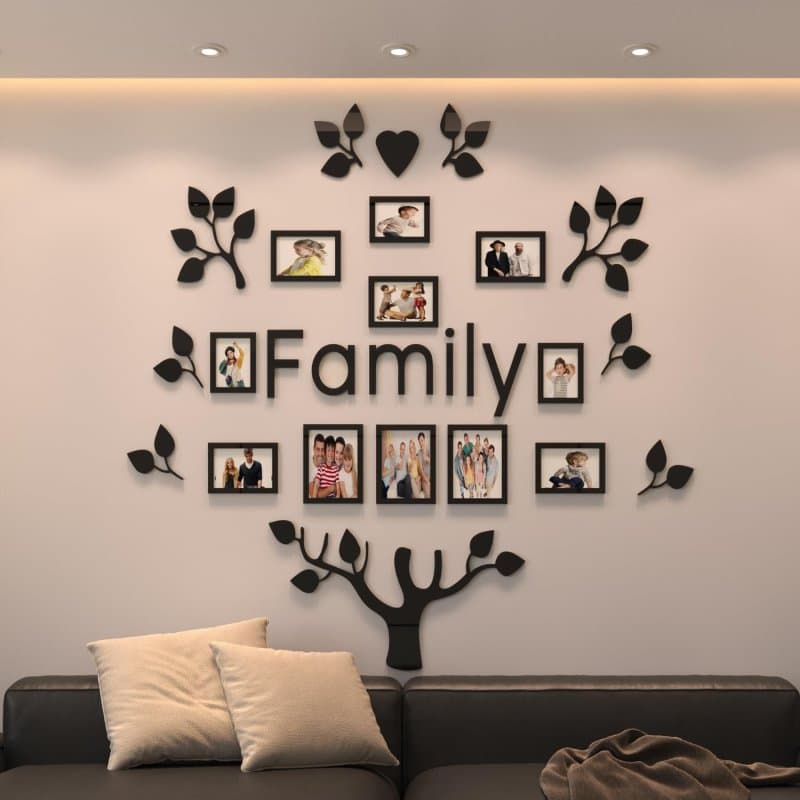 Family Tree Photo Wall Collage Vector for Laser Cutting