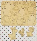 Farm Animal Wooden Puzzle Laser Cut File - Vector Design