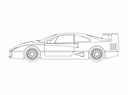 Arquivo Vetor DXF Silhueta Carro Esportivo Ferrari F40