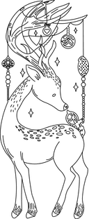 Festive Christmas Deer Vector File for Laser Cutting (DXF)
