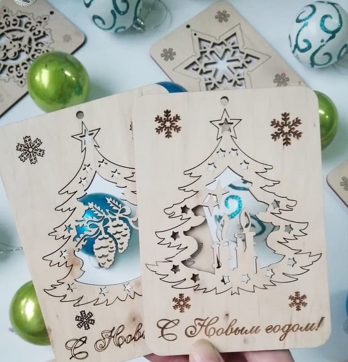 Festive Christmas Tree Ornaments Laser Cut Vector File