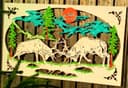 Arquivo DXF de Corte a Laser com Cena de Alces na Floresta