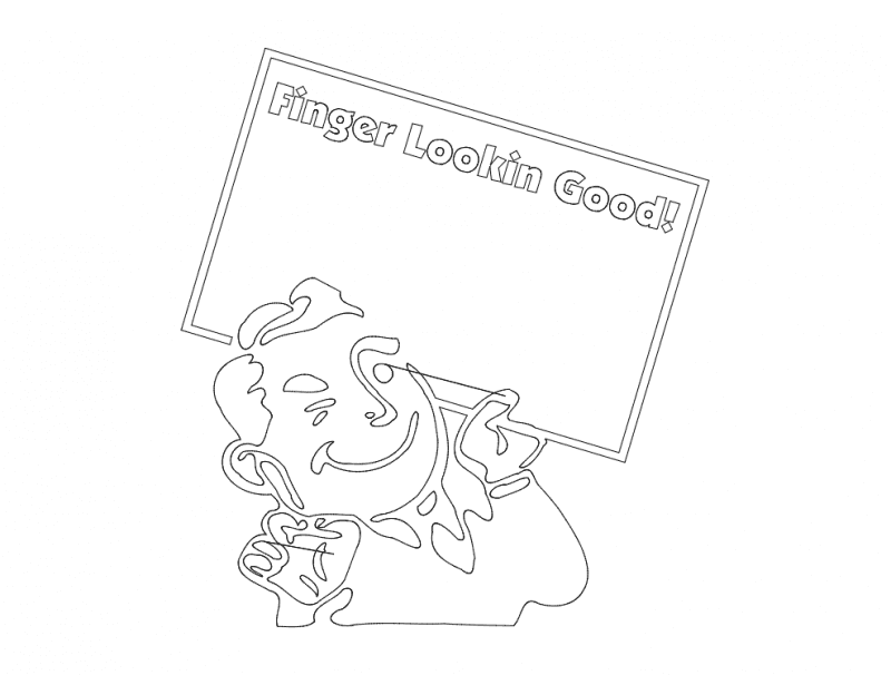 Finger Lookin Good Character Sign Vector DXF File