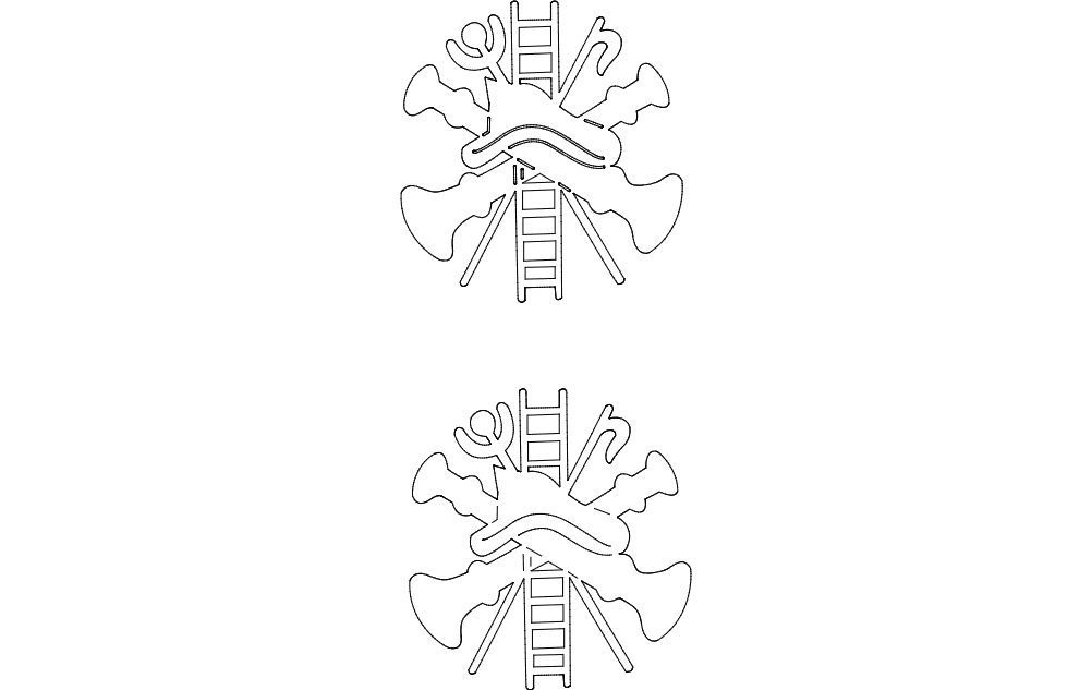Firefighter Cross Emblem Vector File for Laser Cutting DXF