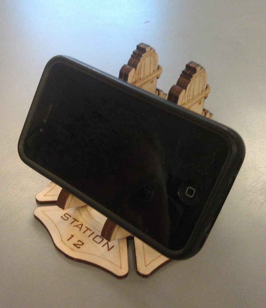 Firefighter Station 12 Phone Stand Vector DXF File